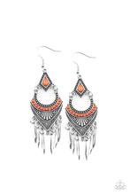 Load image into Gallery viewer, Trailblazer Beam- Orange and Silver Earrings- Paparazzi Accessories