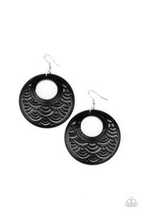 Tropical Canopy- Black and Silver Earrings- Paparazzi Accessories