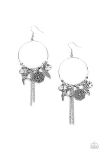TWEET Dreams- White and Silver Earrings- Paparazzi Accessories