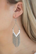 Load image into Gallery viewer, Unchained Fashion- Silver Earrings- Paparazzi Accessories
