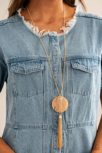 Up FAUX Grabs- Orange and Gold Necklace- Paparazzi Accessories