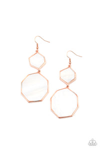 Vacation Glow- White and Copper Earrings- Paparazzi Accessories