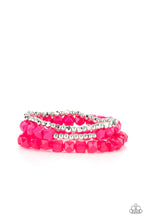 Load image into Gallery viewer, Vacay Vagabond- Pink and Silver Bracelets- Paparazzi Accessories