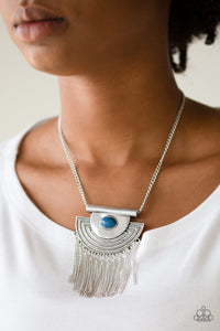 When In ROAM- Blue and Silver Necklace- Paparazzi Accessories