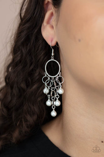 When Life Gives You Pearls- White and Silver Earrings- Paparazzi Accessories