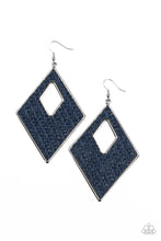 Load image into Gallery viewer, Woven Wanderer- Blue and Silver Earrings- Paparazzi Accessories