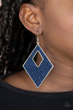 Load image into Gallery viewer, Woven Wanderer- Blue and Silver Earrings- Paparazzi Accessories