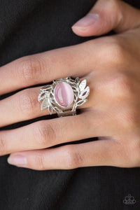 Garden Dew- Pink and Silver Ring- Paparazzi Accessories