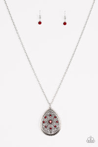 I Am Queen- Red and Silver Necklace- Paparazzi Accessories