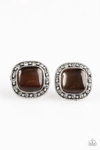 Load image into Gallery viewer, Ice Palace- Brown and Silver Earrings- Paparazzi Accessories