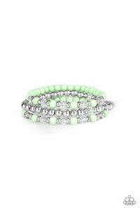 Irresistibly Irresistible- Green and Silver Bracelets- Paparazzi Accessories
