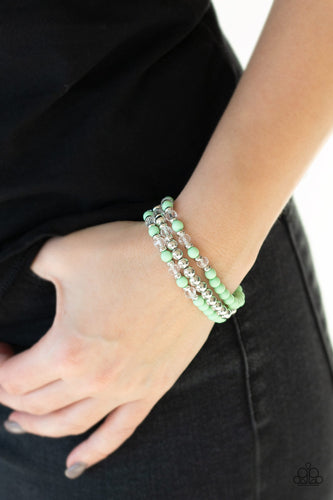 Irresistibly Irresistible- Green and Silver Bracelets- Paparazzi Accessories