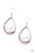 Load image into Gallery viewer, Start Each Day With Sparkle- Red and Silver Earrings- Paparazzi Accessories