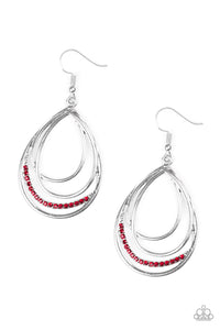 Start Each Day With Sparkle- Red and Silver Earrings- Paparazzi Accessories