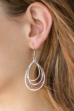 Load image into Gallery viewer, Start Each Day With Sparkle- Red and Silver Earrings- Paparazzi Accessories