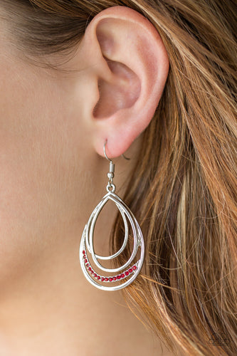 Start Each Day With Sparkle- Red and Silver Earrings- Paparazzi Accessories