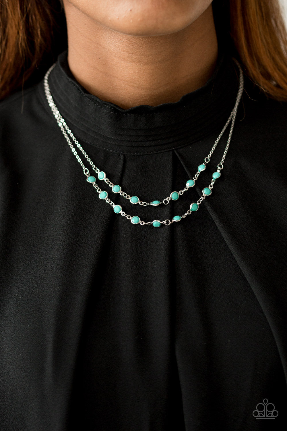 Summer Girl- Green and Silver Necklace- Paparazzi Accessories