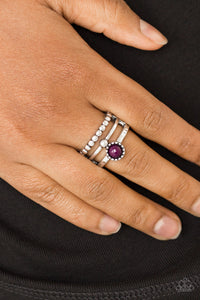 Summer Retreat- Purple and Silver Ring- Paparazzi Accessories