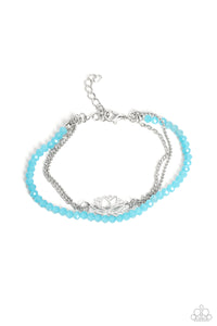 A LOTUS Like This - Blue and Silver Bracelet- Paparazzi Accessories