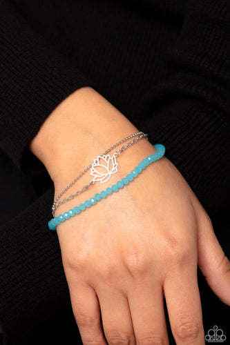 A LOTUS Like This - Blue and Silver Bracelet- Paparazzi Accessories