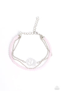 A LOTUS Like This - Pink and Silver Bracelet- Paparazzi Accessories