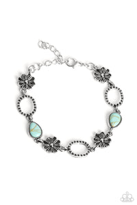 Casablanca Craze - Blue and Silver Bracelet- Paparazzi Accessories