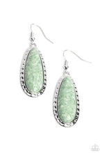 Load image into Gallery viewer, TEARDROP-Dead Dynasty - Green and Silver Earrings- Paparazzi Accessories