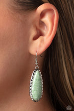 Load image into Gallery viewer, TEARDROP-Dead Dynasty - Green and Silver Earrings- Paparazzi Accessories