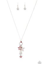 Load image into Gallery viewer, Starry Statutes - Red and Silver Necklace- Paparazzi Accessories