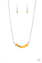 Load image into Gallery viewer, BOUQUET We Go - Orange and Silver Necklace- Paparazzi Accessories