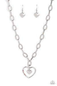 Refulgent Romance - Pink and Silver Necklace- Paparazzi Accessories