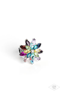 Am I GLEAMing? - Multicolored Silver Ring- Paparazzi Accessories