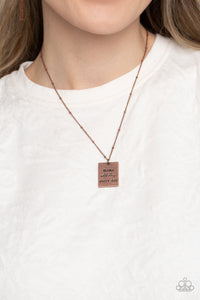 Mama MVP - Copper Necklace- Paparazzi Accessories