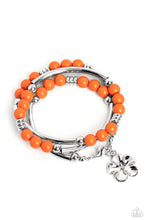 Load image into Gallery viewer, Off the WRAP - Orange and Silver Bracelet- Paparazzi Accessories