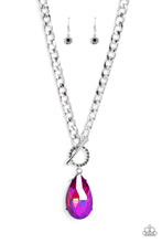 Load image into Gallery viewer, Edgy Exaggeration - Pink and Silver Necklace- Paparazzi Accessories