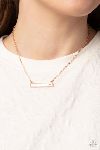 Devoted Darling -White and  Copper Necklace- Paparazzi Accessories