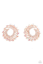 Load image into Gallery viewer, Firework Fanfare - White and Copper Earrings- Paparazzi Accessories
