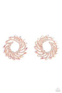 Firework Fanfare - White and Copper Earrings- Paparazzi Accessories