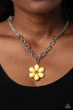 Load image into Gallery viewer, Dazzling Dahlia - Yellow and Silver Necklace- Paparazzi Accessories