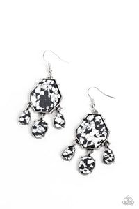 Organic Optimism - Black and White Earrings- Paparazzi Accessories