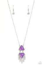 Load image into Gallery viewer, Under the FRINGE - Purple and Silver Necklace- Paparazzi Accessories