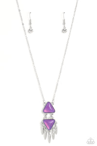 Under the FRINGE - Purple and Silver Necklace- Paparazzi Accessories