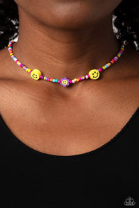 Flower Power Pageant - Purple Multicolored Necklace- Paparazzi Accessories