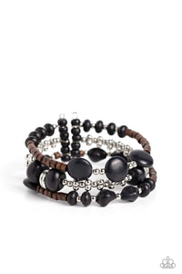Operation Outdoors - Black and Brown Bracelet- Paparazzi Accessories