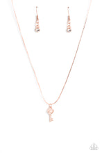 Load image into Gallery viewer, LOVE-Locked - White and Rose Gold Necklace- Paparazzi Accessories