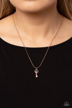 Load image into Gallery viewer, LOVE-Locked - White and Rose Gold Necklace- Paparazzi Accessories