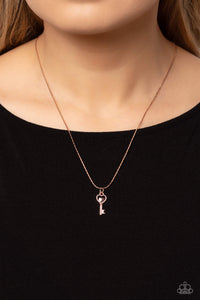 LOVE-Locked - White and Rose Gold Necklace- Paparazzi Accessories