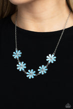 Load image into Gallery viewer, Flora Fantasy - Blue and Silver Necklace- Paparazzi Accessories