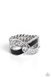 CROSSED and Found - Black and Silver Ring- Paparazzi Accessories