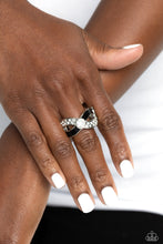 Load image into Gallery viewer, CROSSED and Found - Black and Silver Ring- Paparazzi Accessories